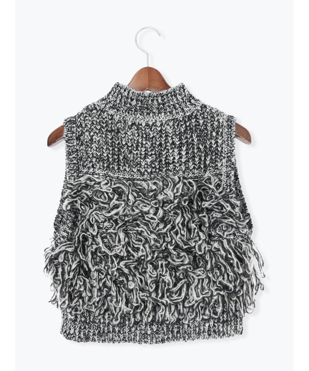 Te chichi ループ編みコンパクトジップベスト 