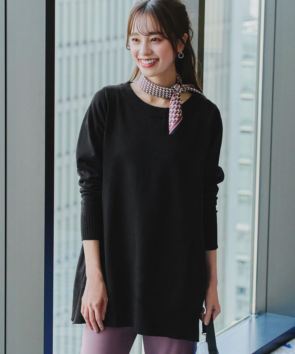 Tiaclasse 【安田美沙子さん着用・選べる2type・洗える】もちニットチュニック 