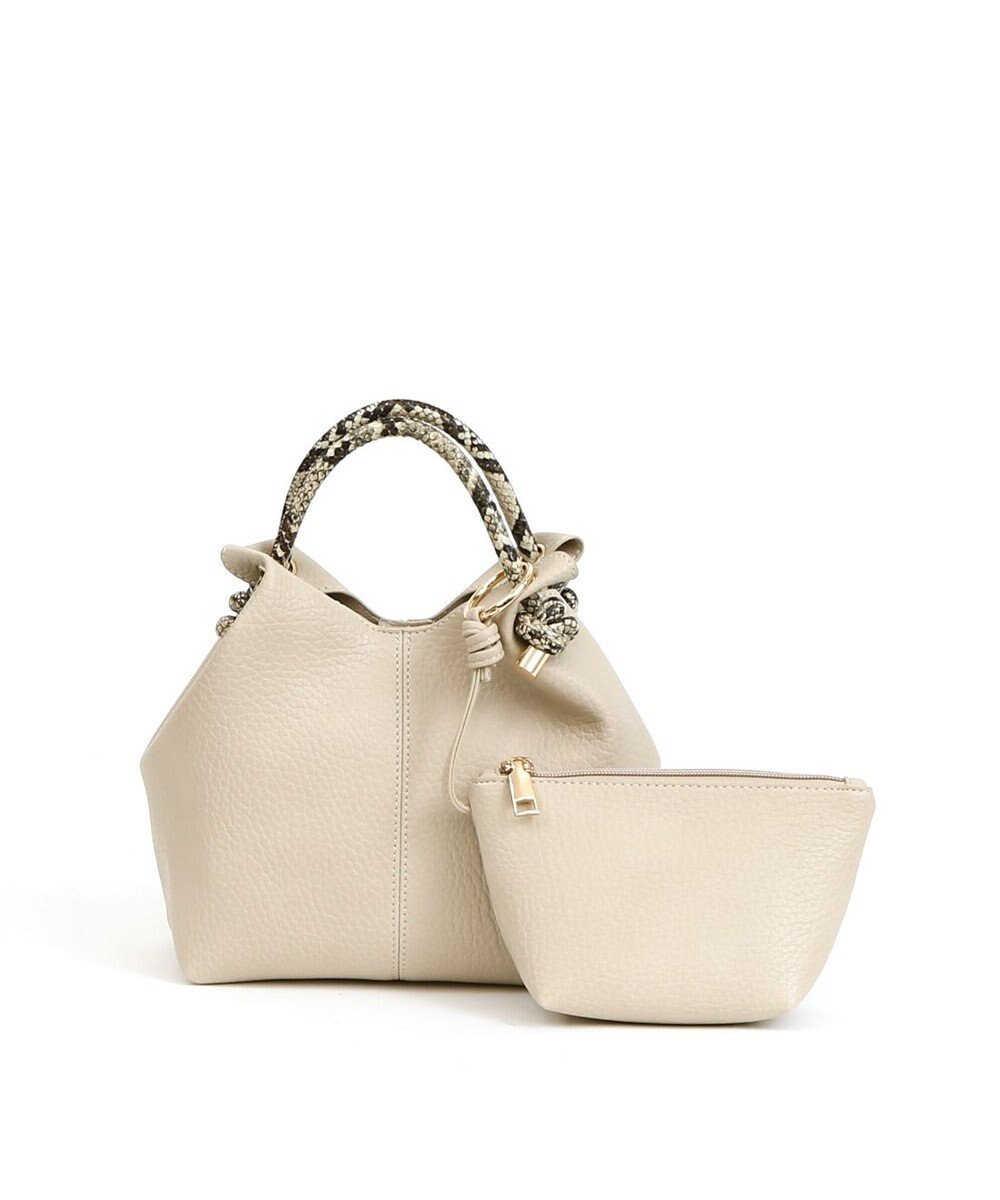 UNBILLION カシュカシュ cachecache / ポーチ付きノットハンドル2wayシボトート 