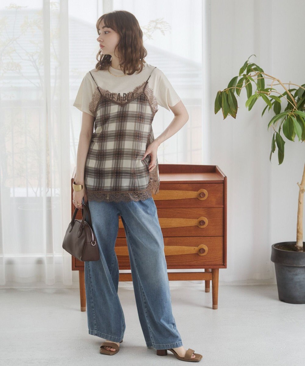 WEGO 【ANGIE VINTAGE】サテンレースキャミソール 