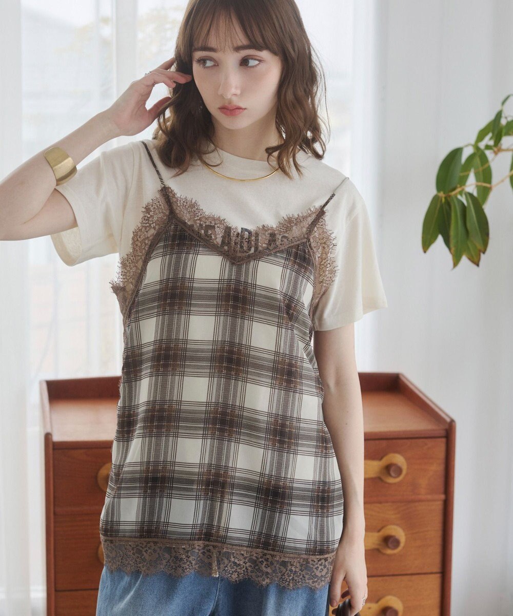 WEGO 【ANGIE VINTAGE】サテンレースキャミソール 