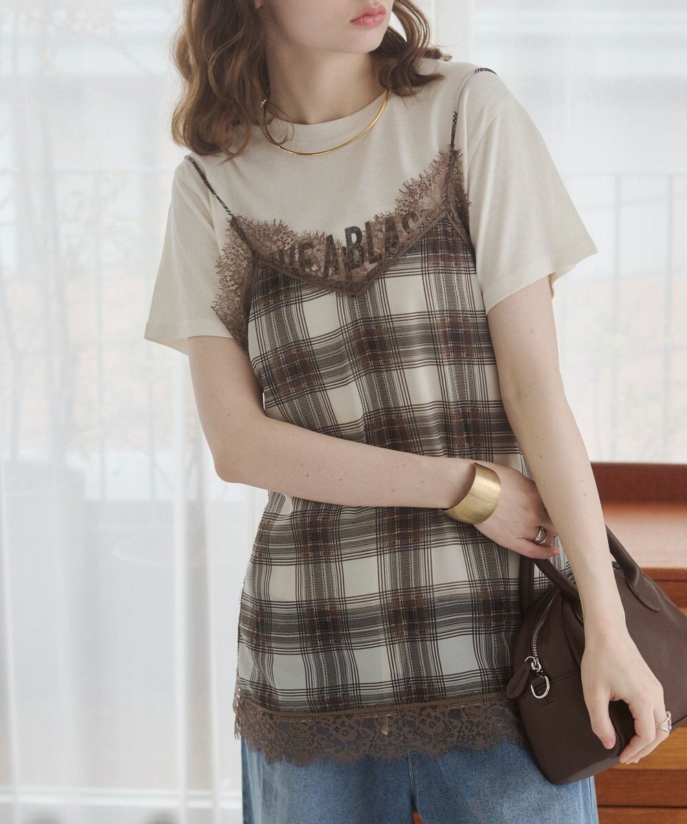 WEGO 【ANGIE VINTAGE】サテンレースキャミソール 