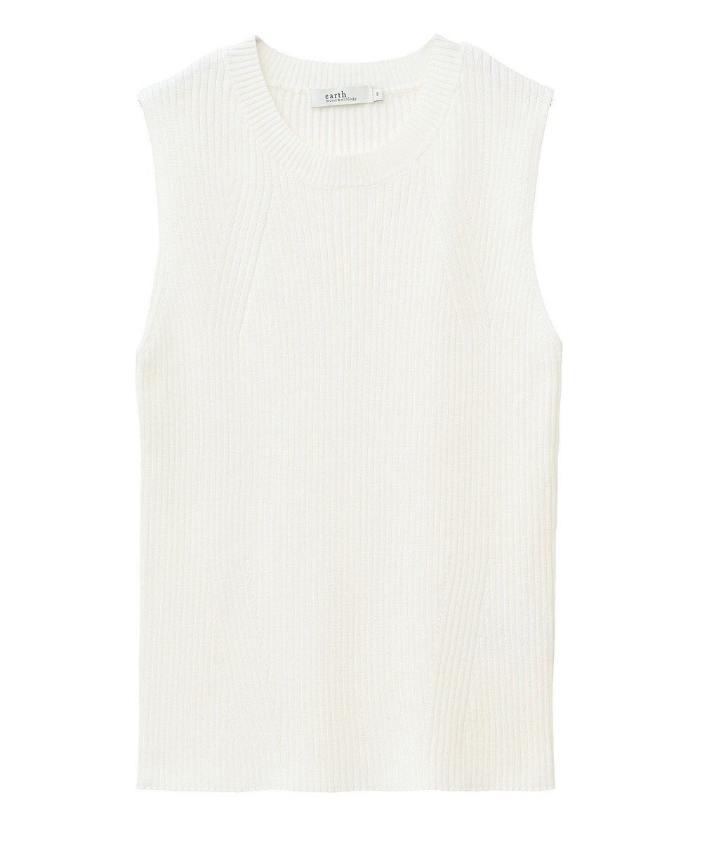 earth music&ecology ランダムリブノースリーブニット 