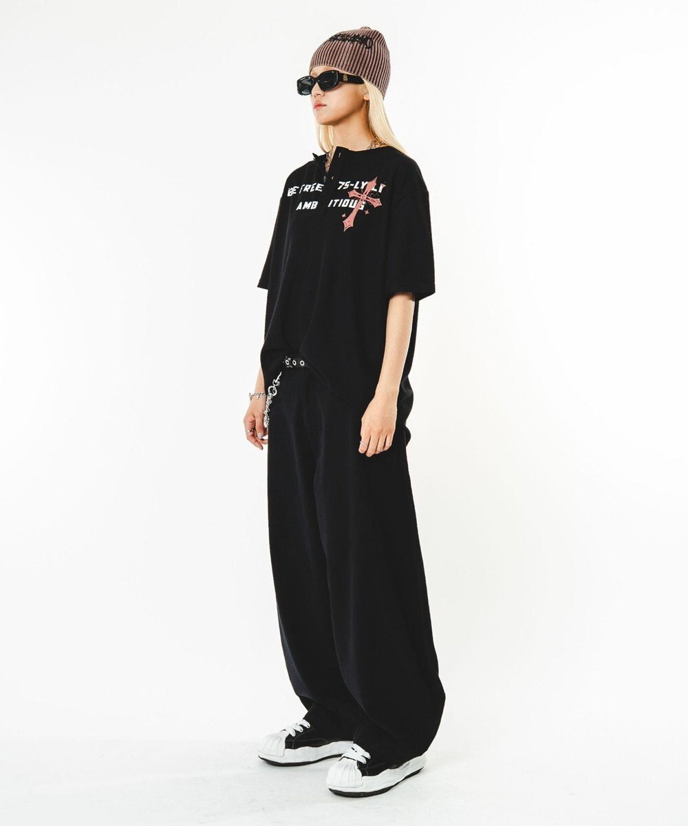WEGO 【ユニセックス着用ITEM】ハトメバッククロスモチーフパンツ 