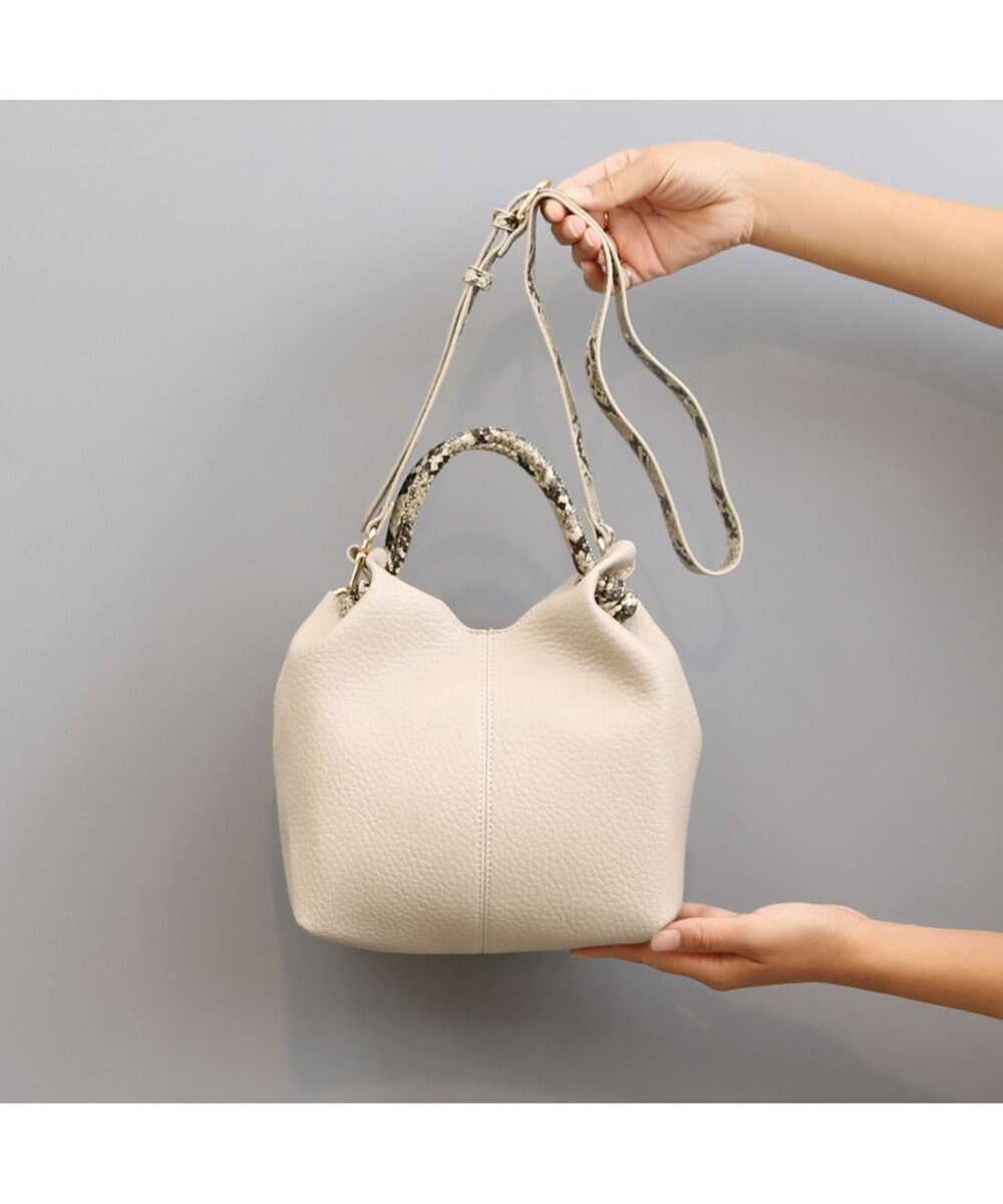 UNBILLION カシュカシュ cachecache / ポーチ付きノットハンドル2wayシボトート 