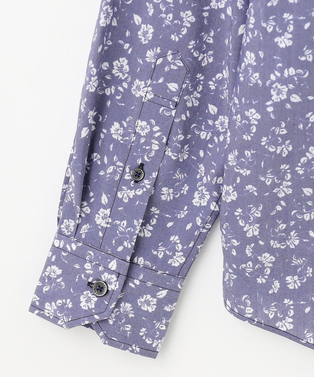 JOSEPH ABBOUD 【洗える】フラワーモチーフストレッチ シャツ 