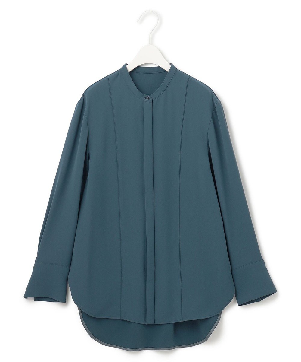 ICB 【WEB限定カラーあり・洗える】 ライトダブルクロス バンドカラーシャツ 