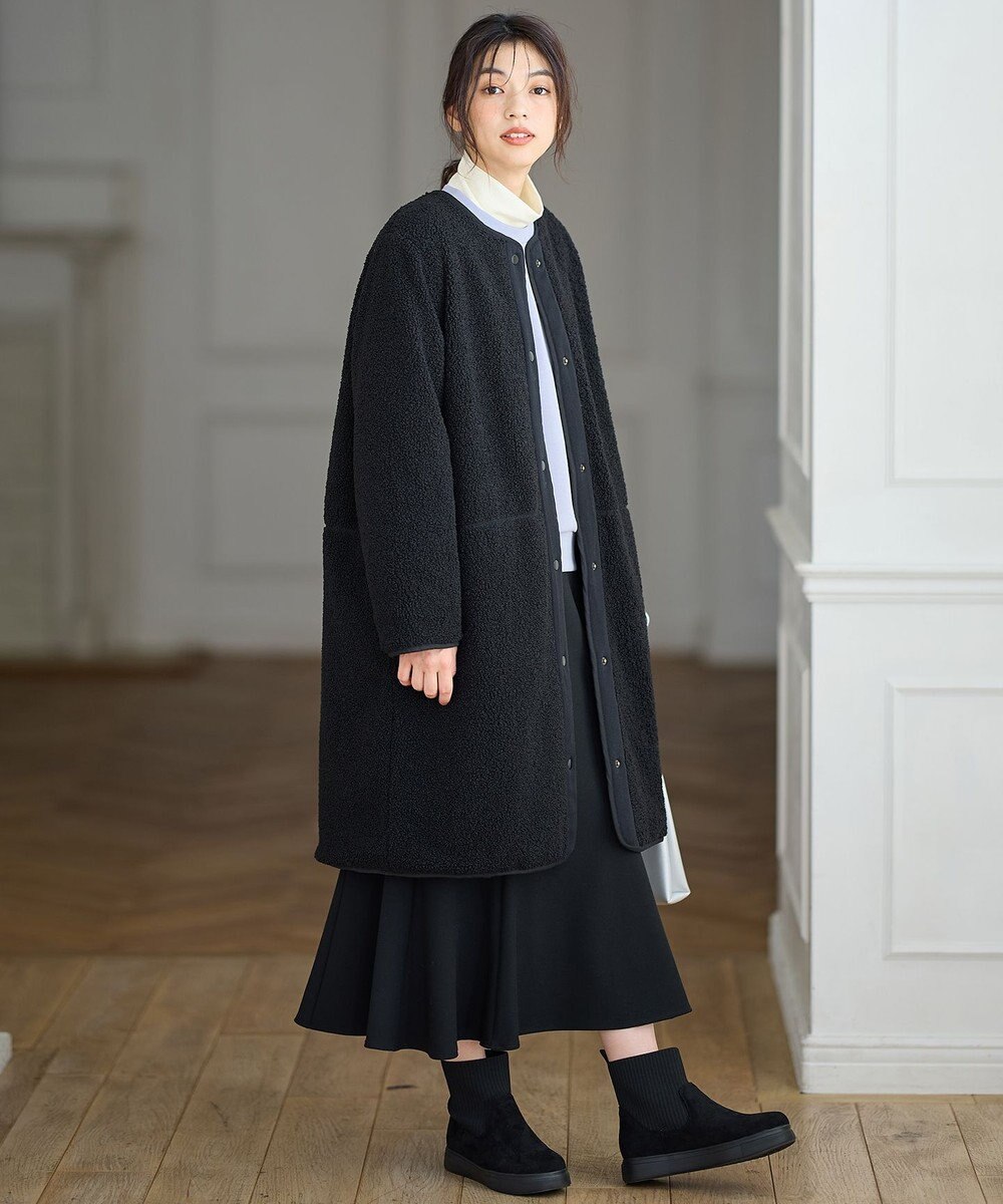 ANY L 【マフラー付き】キルトリバーシブルコート 