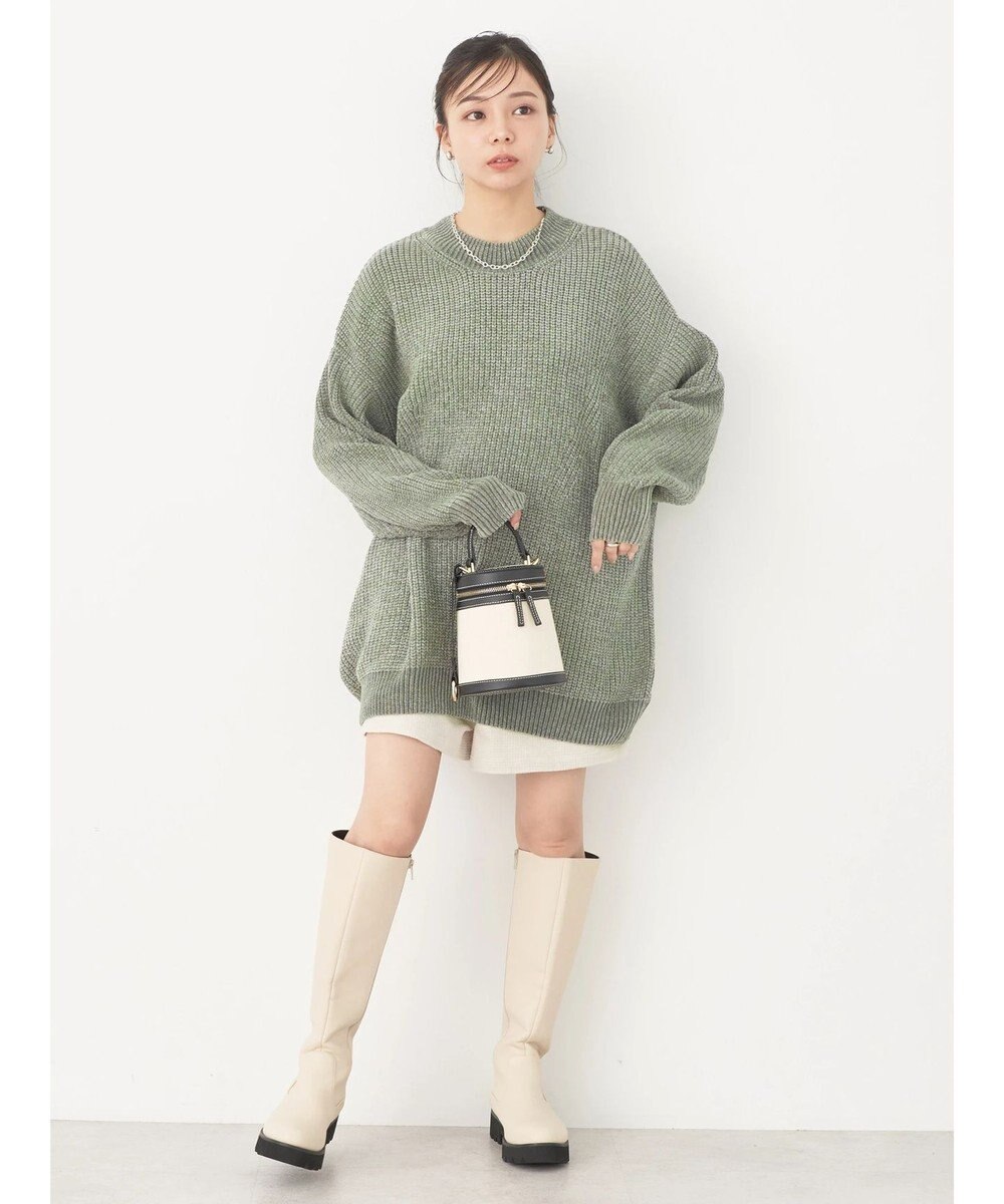 earth music&ecology シャイニーベロアモールチュニック 