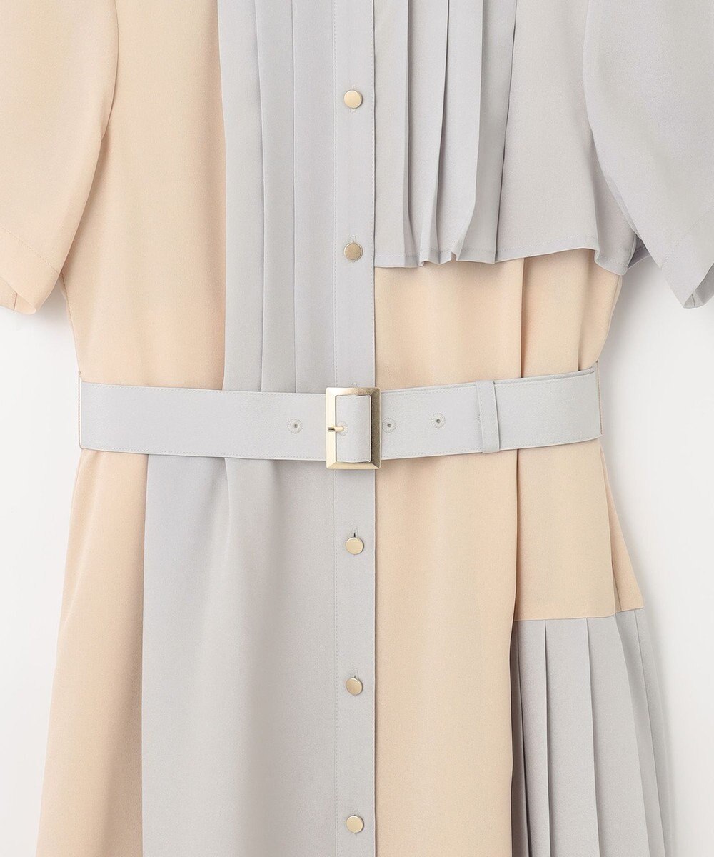 GRACE CONTINENTAL プリーツ配色ワンピース 