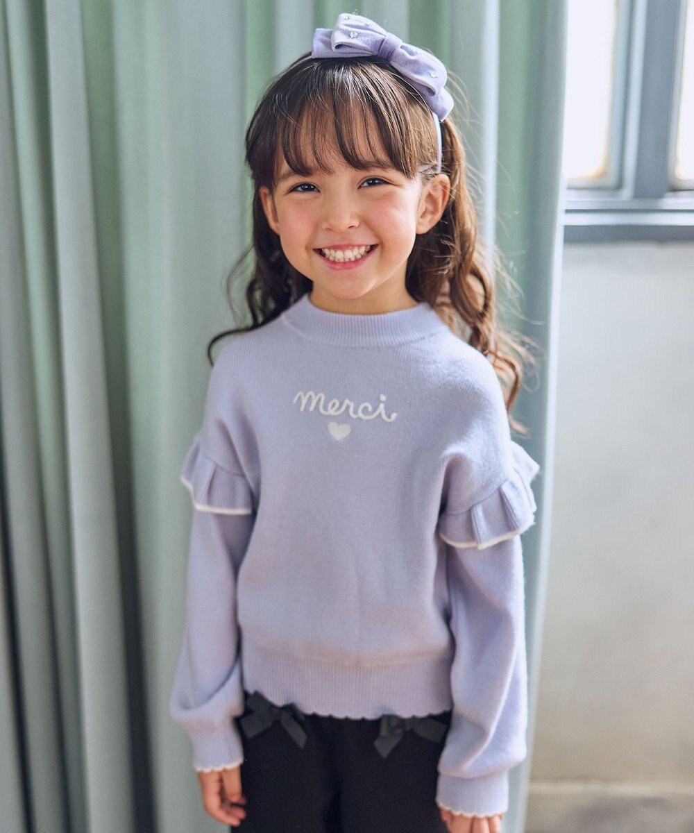 ANY KIDS 肩フリル しあわせタッチニット 