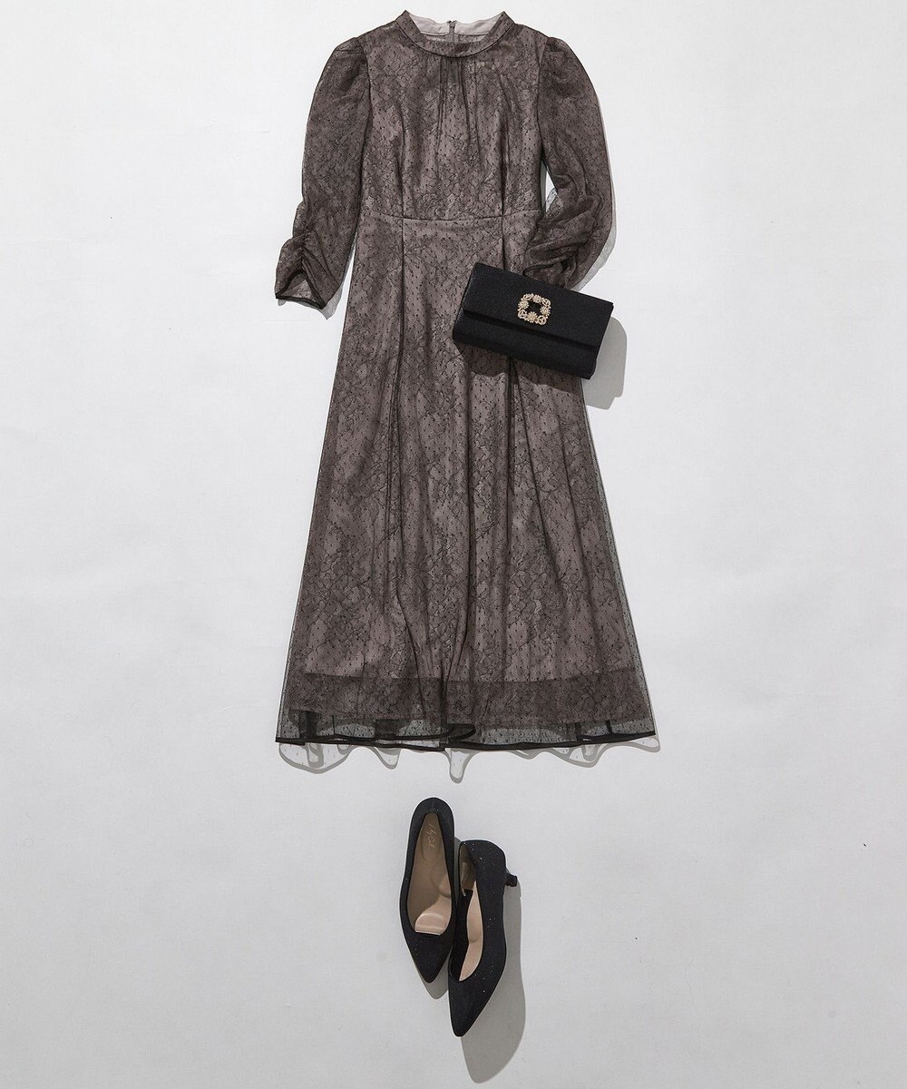 ANY SIS 【洗える】 ドットチュールレース ドレス 