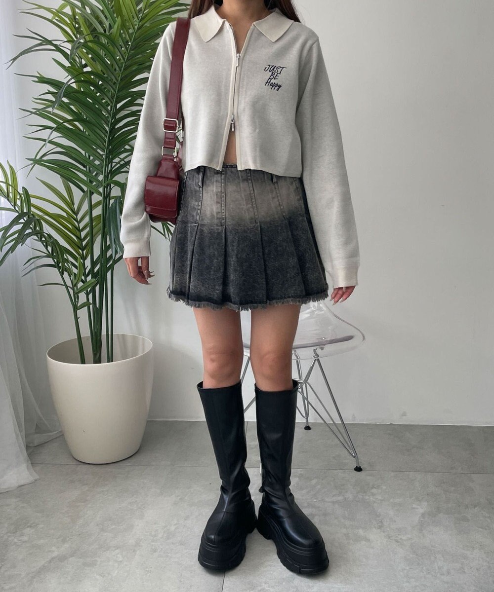 WEGO ヴィンテージウォッシュプリーツスカパン 