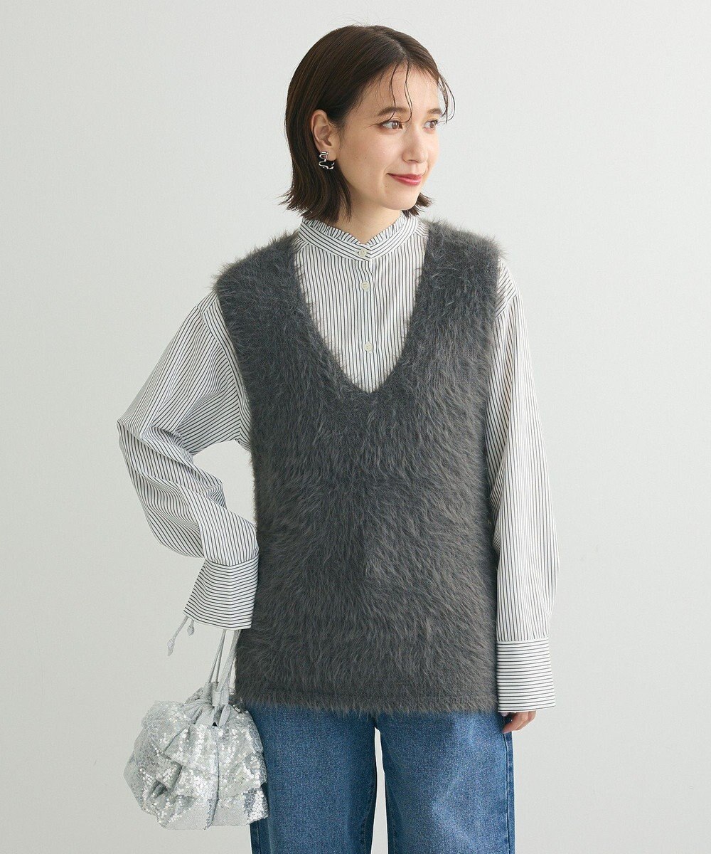 Green Parks ・Ｐｅｔｉｔ　Ｆｌｅｕｒ　シャギーＶネックベスト 