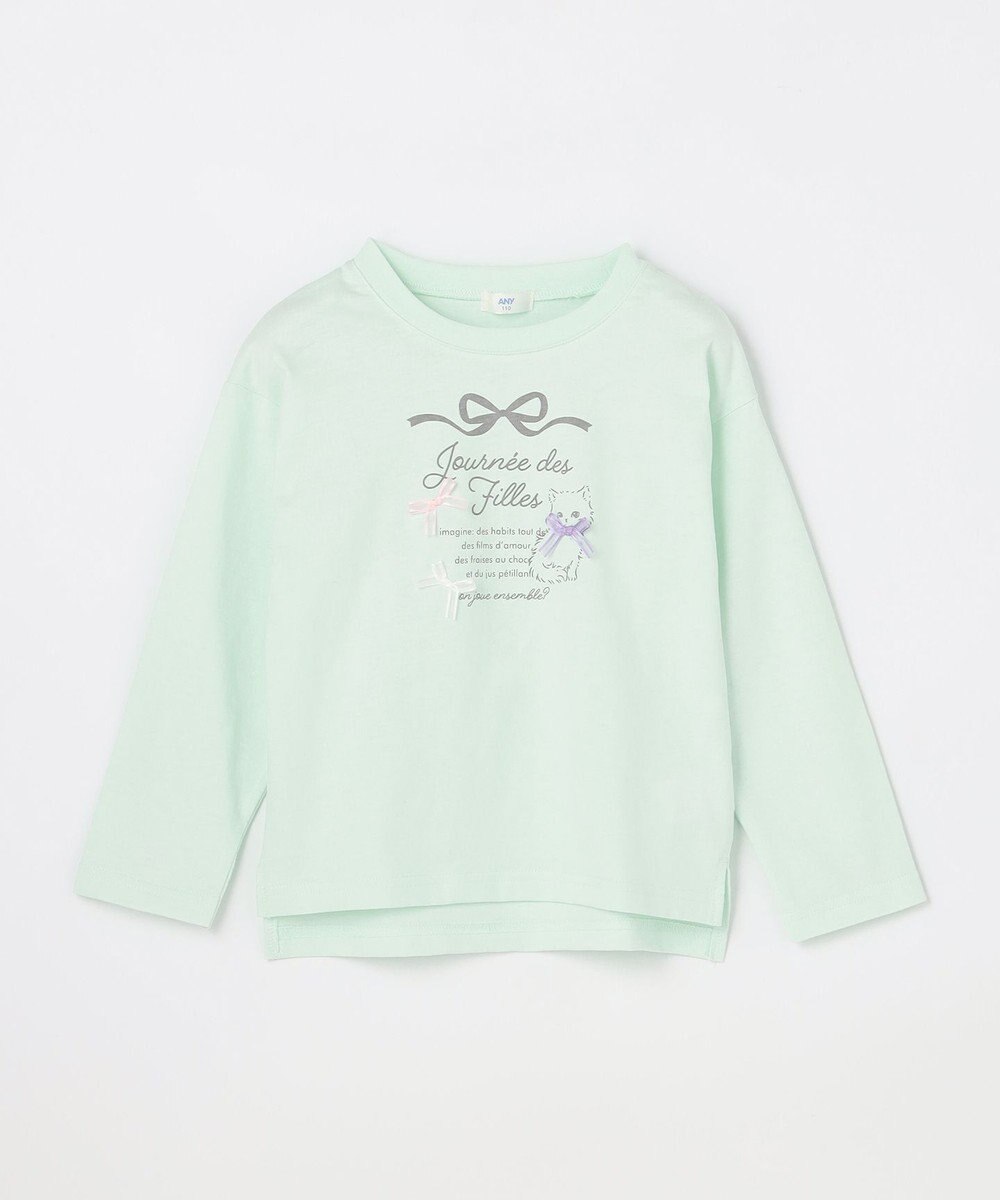 ANY KIDS 【綿100%】ロゴプリント 長袖Tシャツ 