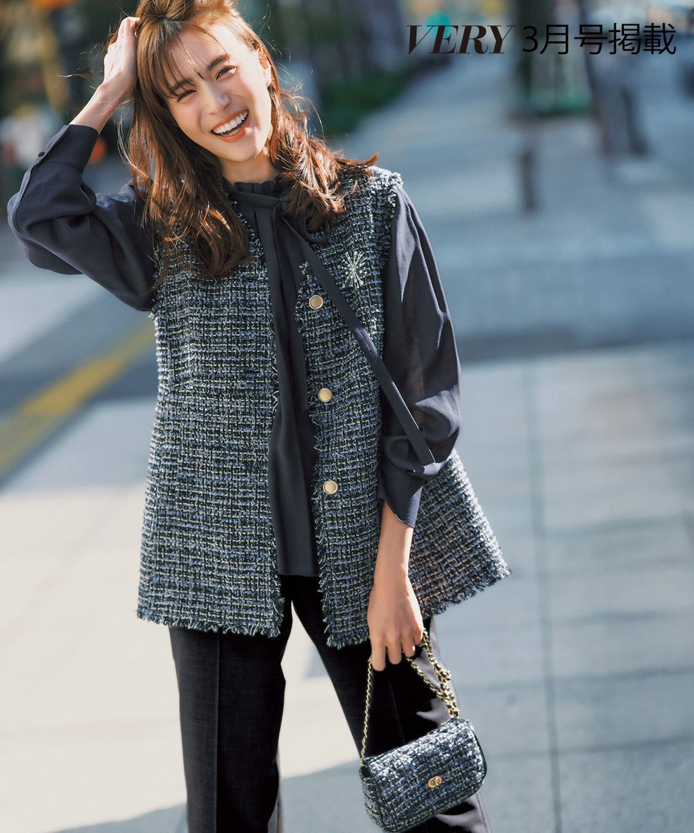 23区 【VERY掲載】GIOLICAツイード フォルム ジレ 