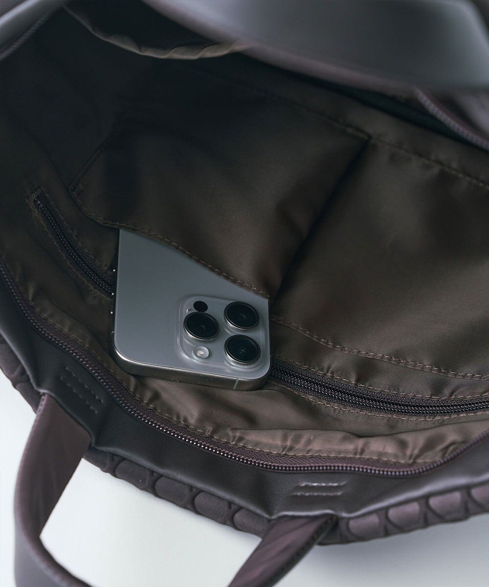 MIYABIYA LAQUOH【撥水加工】篭目柄エンボスボンディング スリム２WAYトート 