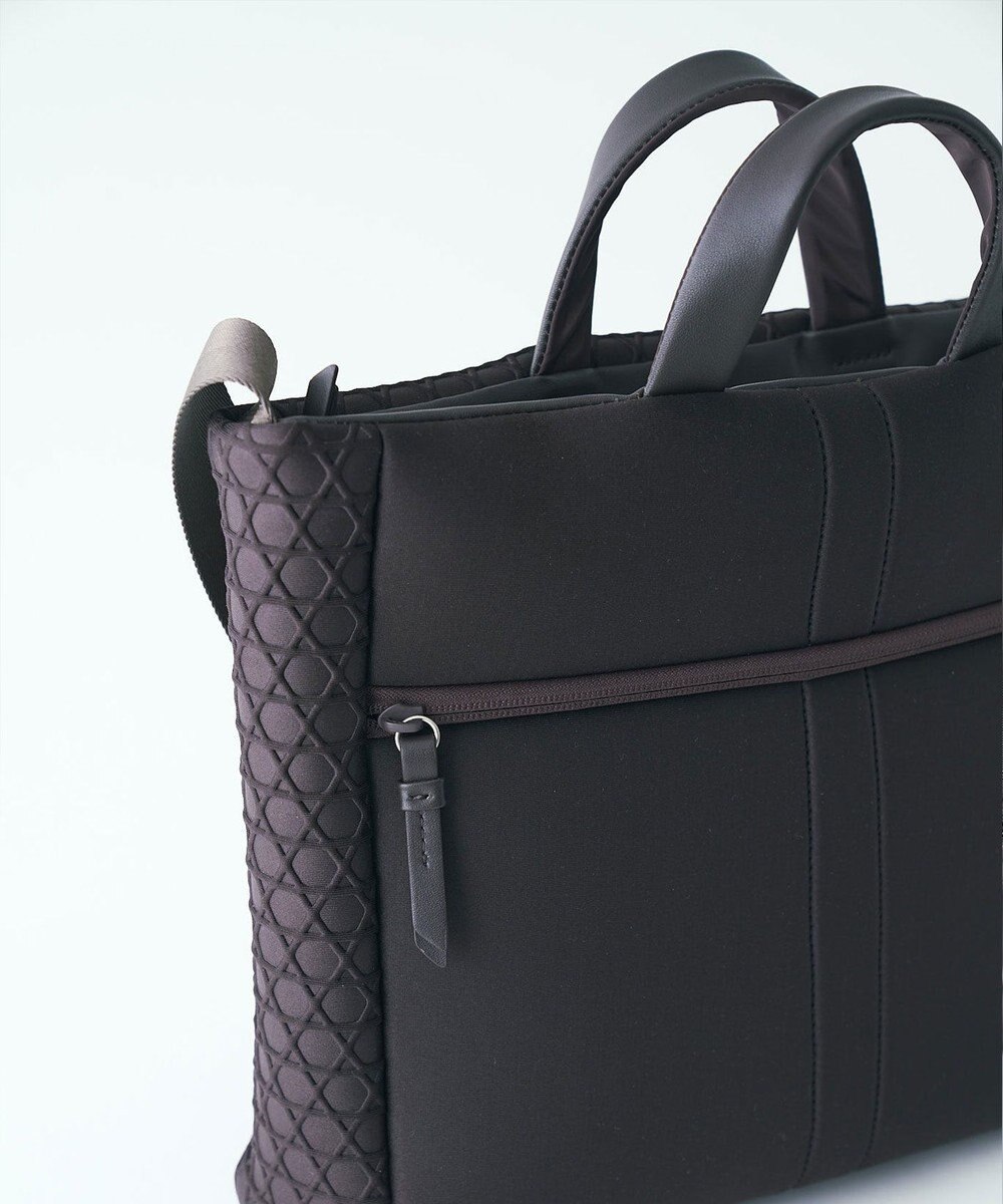 MIYABIYA LAQUOH【撥水加工】篭目柄エンボスボンディング スリム２WAYトート 