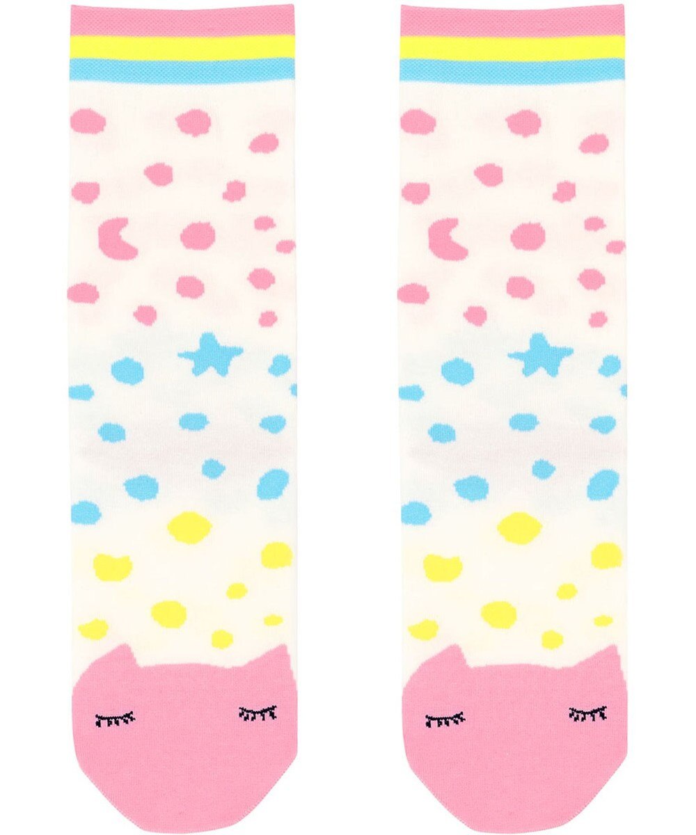 tsumori chisato SLEEP ソックス　星柄・ドット柄　ネコ顔　/ワコール　UEY516 