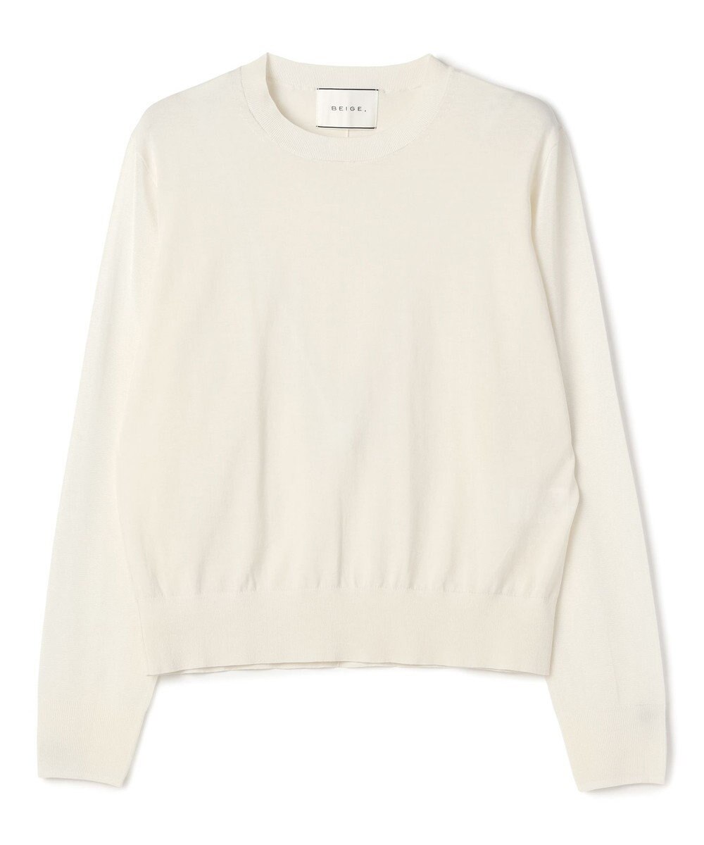 BEIGE， JULIE / コットンシルク 異素材プルオーバーニット 
