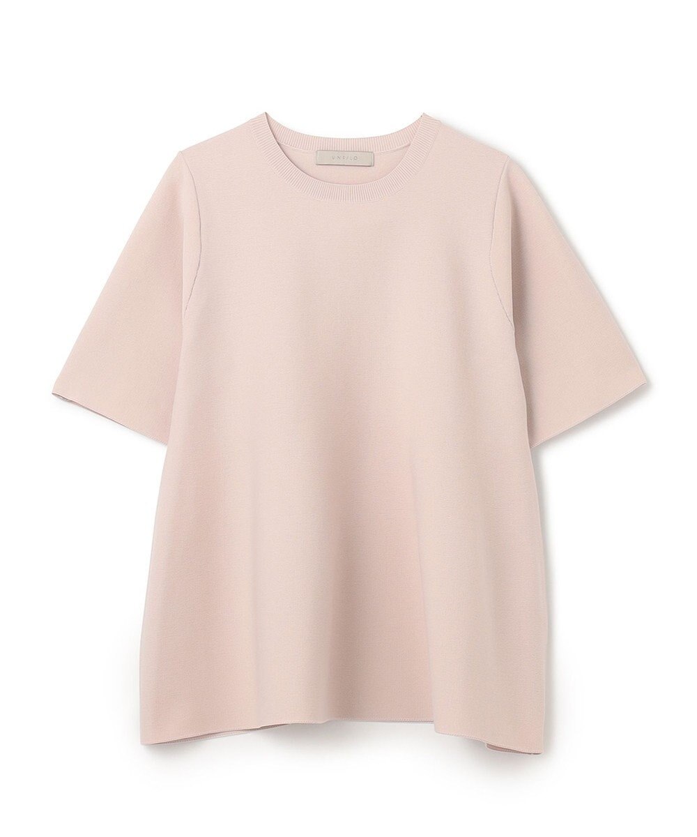 UNFILO ハーフスリーブ ペプラムニット 