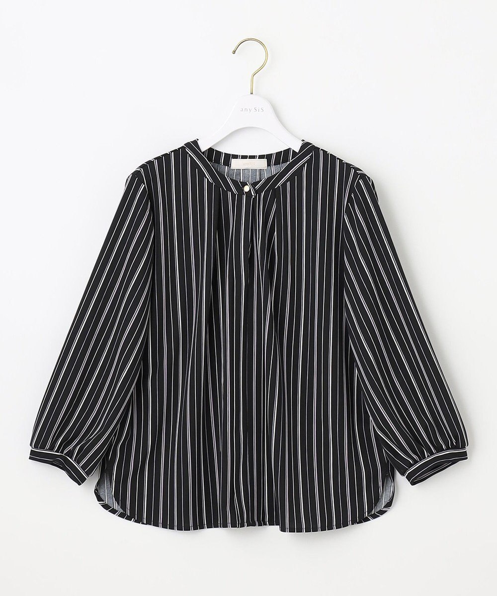 ANY SIS 【接触冷感・吸水速乾・UVケア】エアリードレープスムース 七分袖ブラウス 