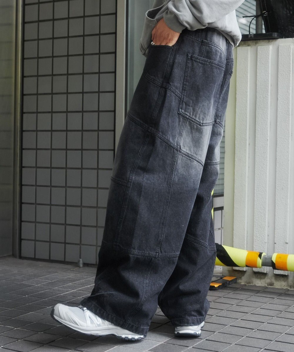 WEGO スーパービッグバレルレッグデニムパンツ 