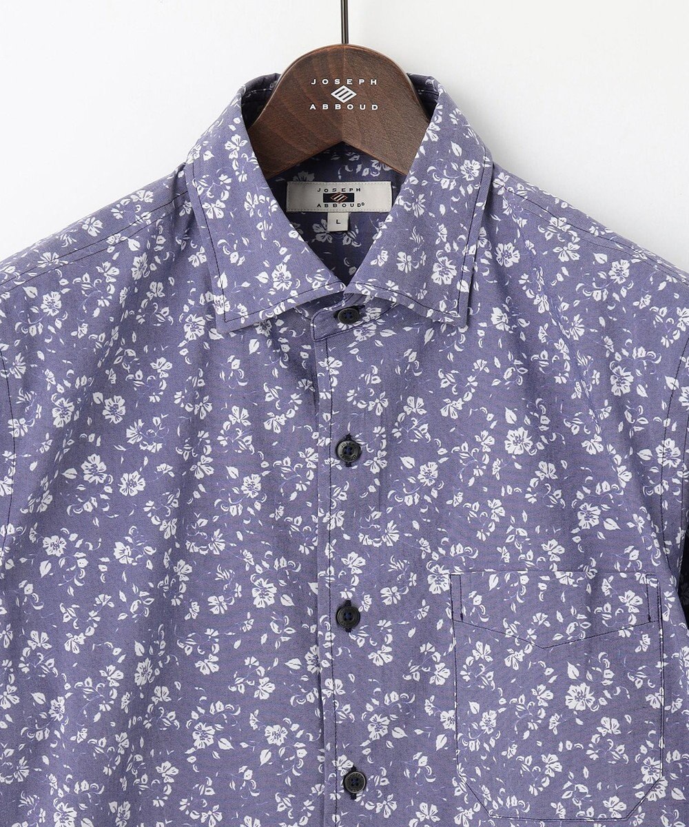 JOSEPH ABBOUD 【洗える】フラワーモチーフストレッチ シャツ 