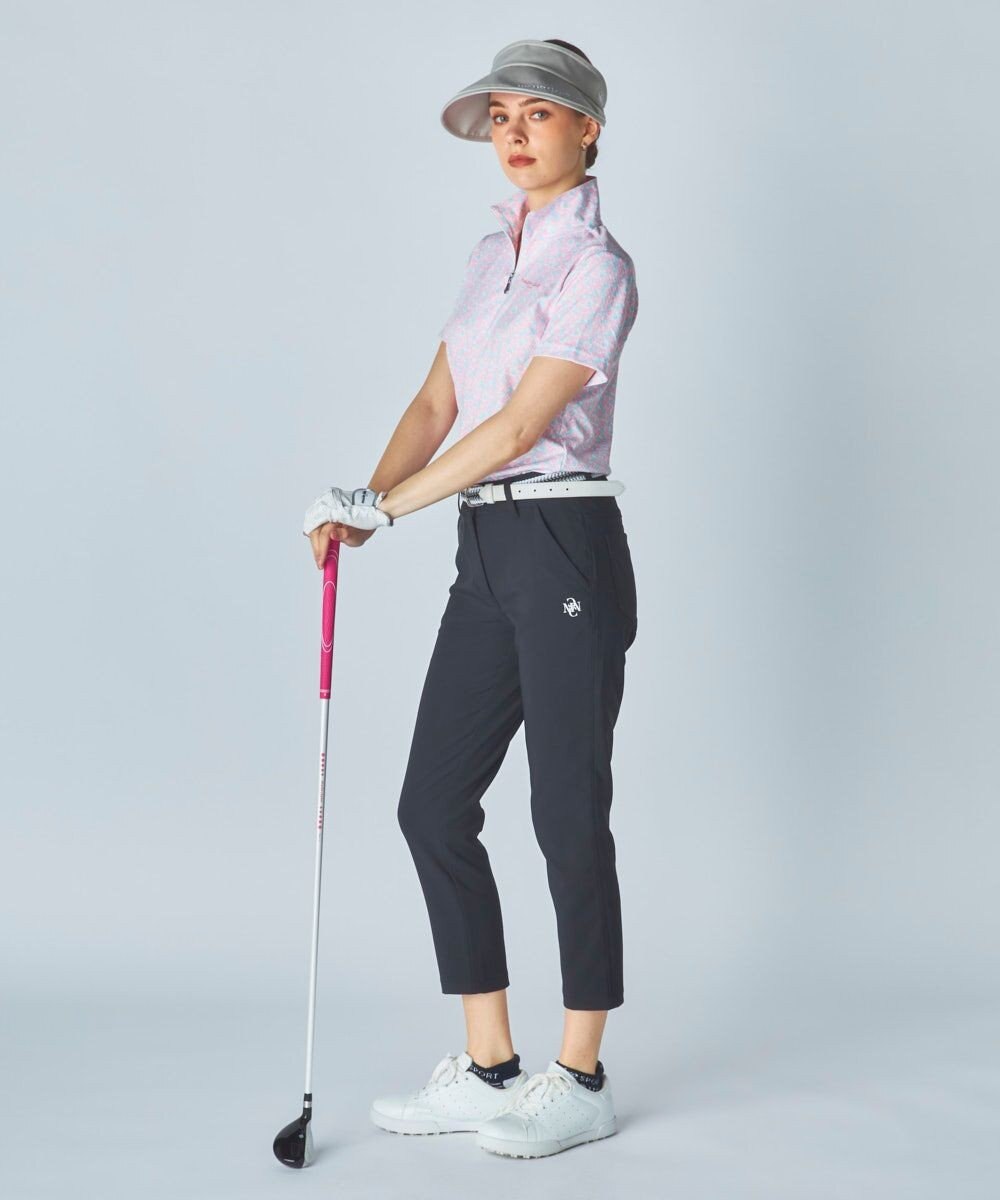 FILA GOLF／marie claire 【Marie claire sports】小花柄ハーフジップ半袖シャツ 