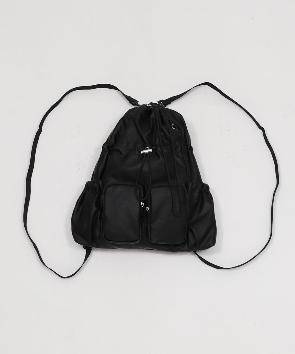 WEGO 【ユニセックス着用ITEM】2ポケットPUドロストナップサック 