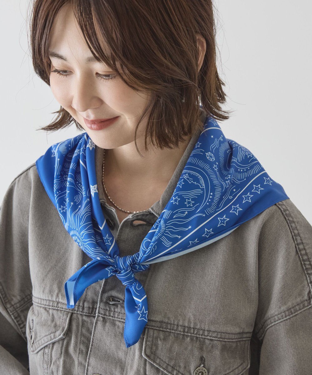 AMERICAN HOLIC シルキーバンダナ柄スカーフ 