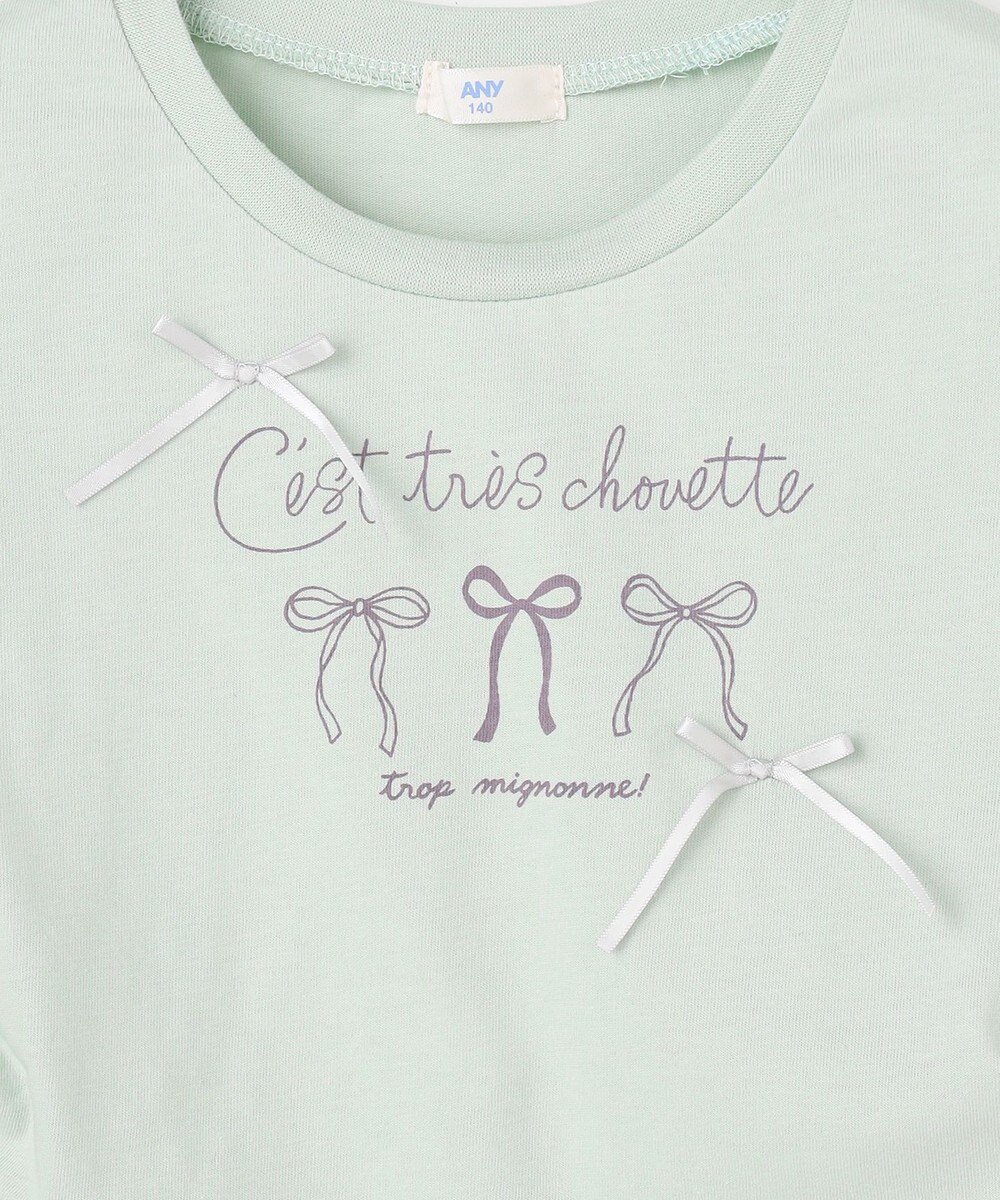 ANY KIDS 【洗濯機可能】ドロスト 裾リボンTシャツ 