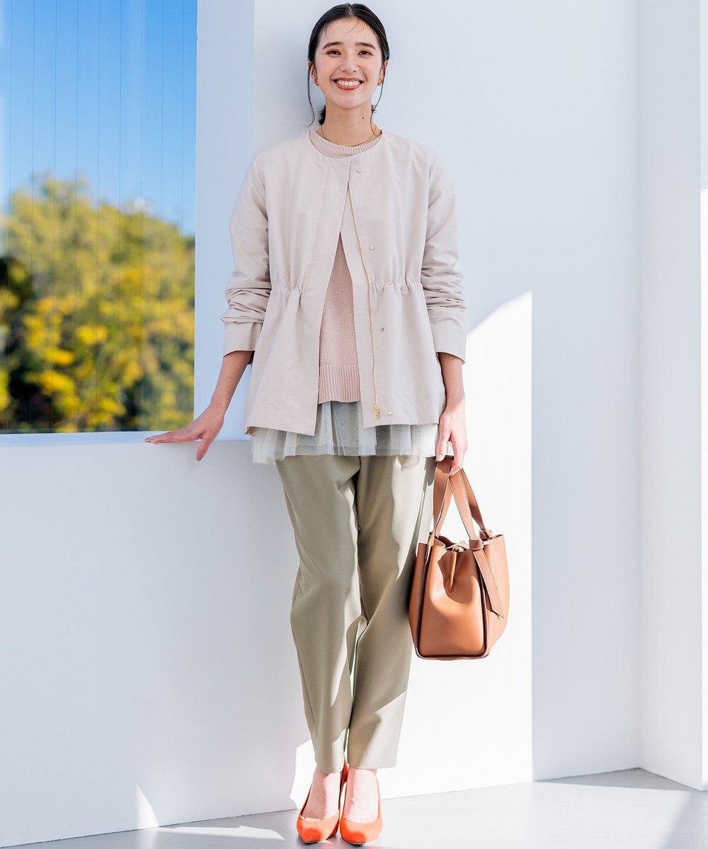 組曲 【洗える・ストレッチ】プランタンカラークロップド パンツ 