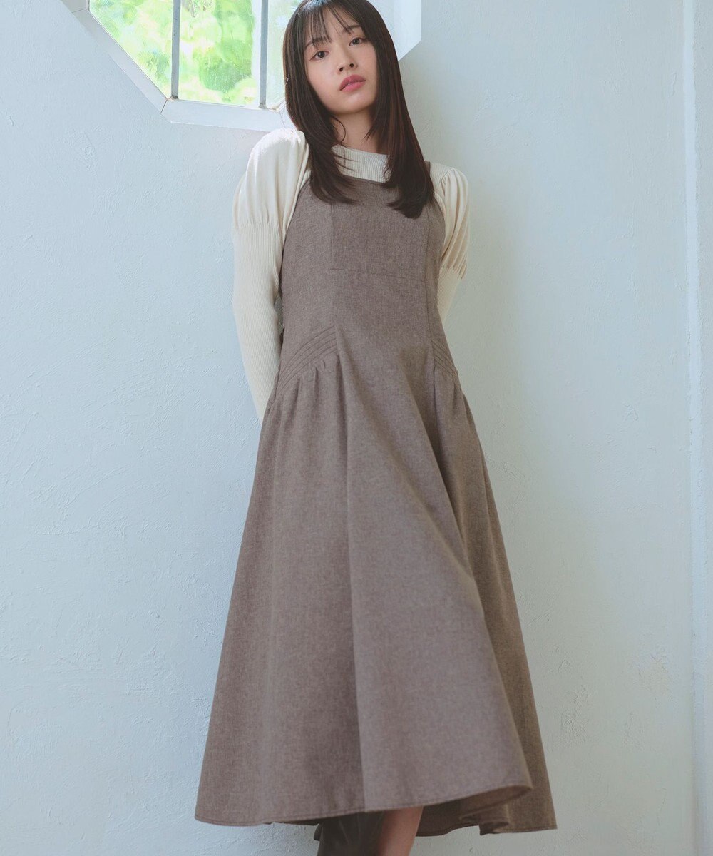 Feroux バッグリボン ジャンパースカート 