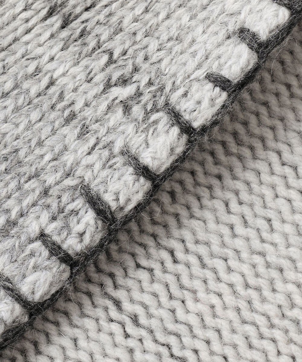 JOSEPH ABBOUD 【キングサイズ・インポート素材/アルパカブレンド/軽い】アルパカブレンドかすりボーダー ニット ジャケット 