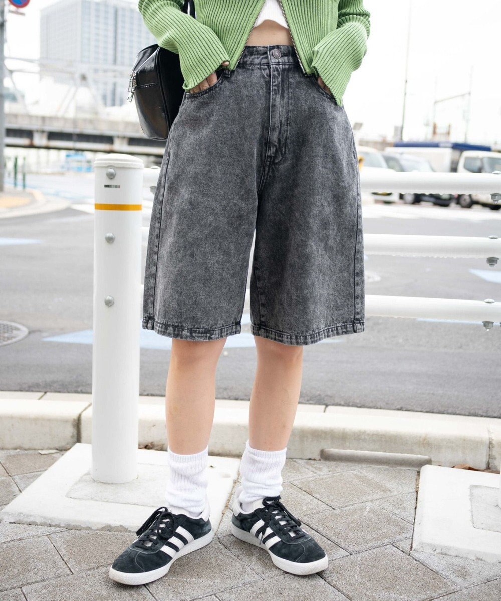 WEGO 【新色追加】ヴィンテージウォッシュデニムハーフパンツ 