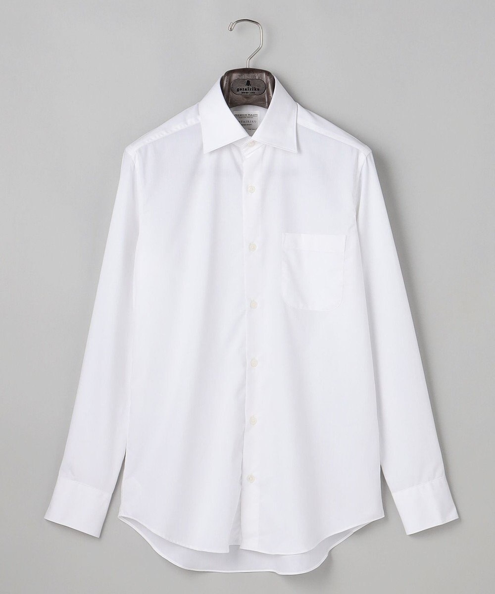 GOTAIRIKU 【形態安定】PREMIUMPLEATS_セミワイドカラー _織柄_通年ドレスシャツ(25年モデル) 