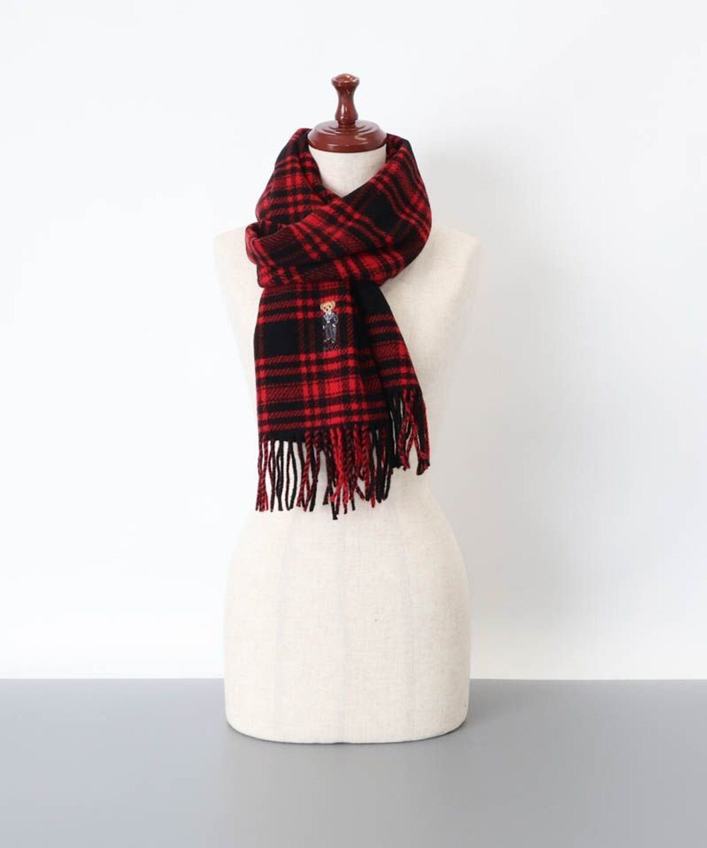 AURORA 【 POLO RALPH LAUREN（ポロ ラルフ ローレン） 】 Polo ベア　フリンジ　ウールスカーフ 