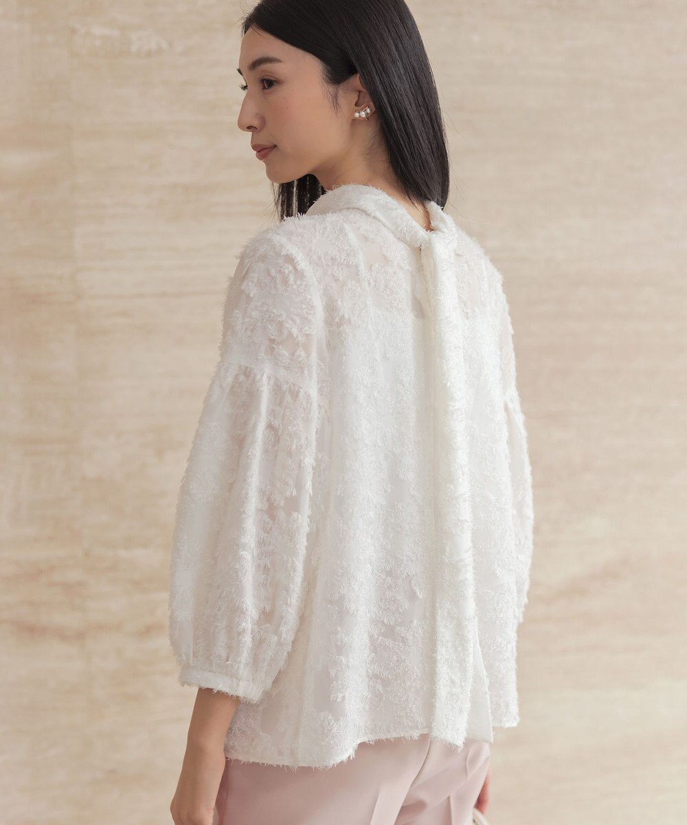 組曲 L 【KUMIKYOKU NAVY / 前後着用可】ヘアリーシフォン ブラウス 