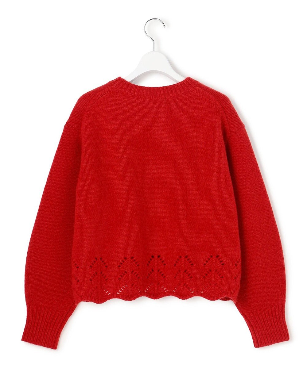 23区 L 【滝沢眞規子さん着用/洗える】レーシーヘムデザイン パフスリーブ ニット 