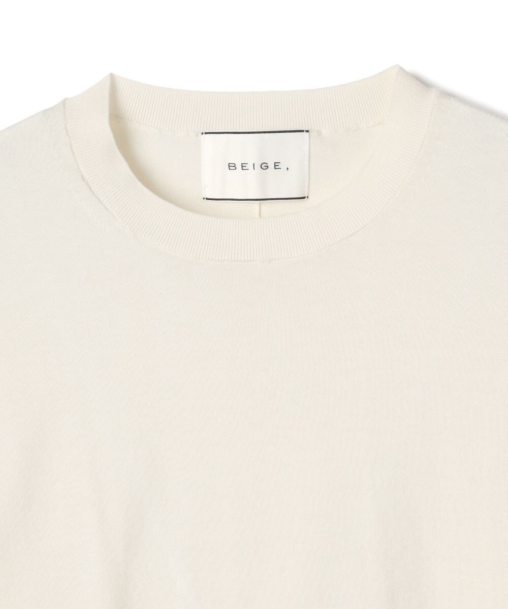 BEIGE， JULIE / コットンシルク 異素材プルオーバーニット 
