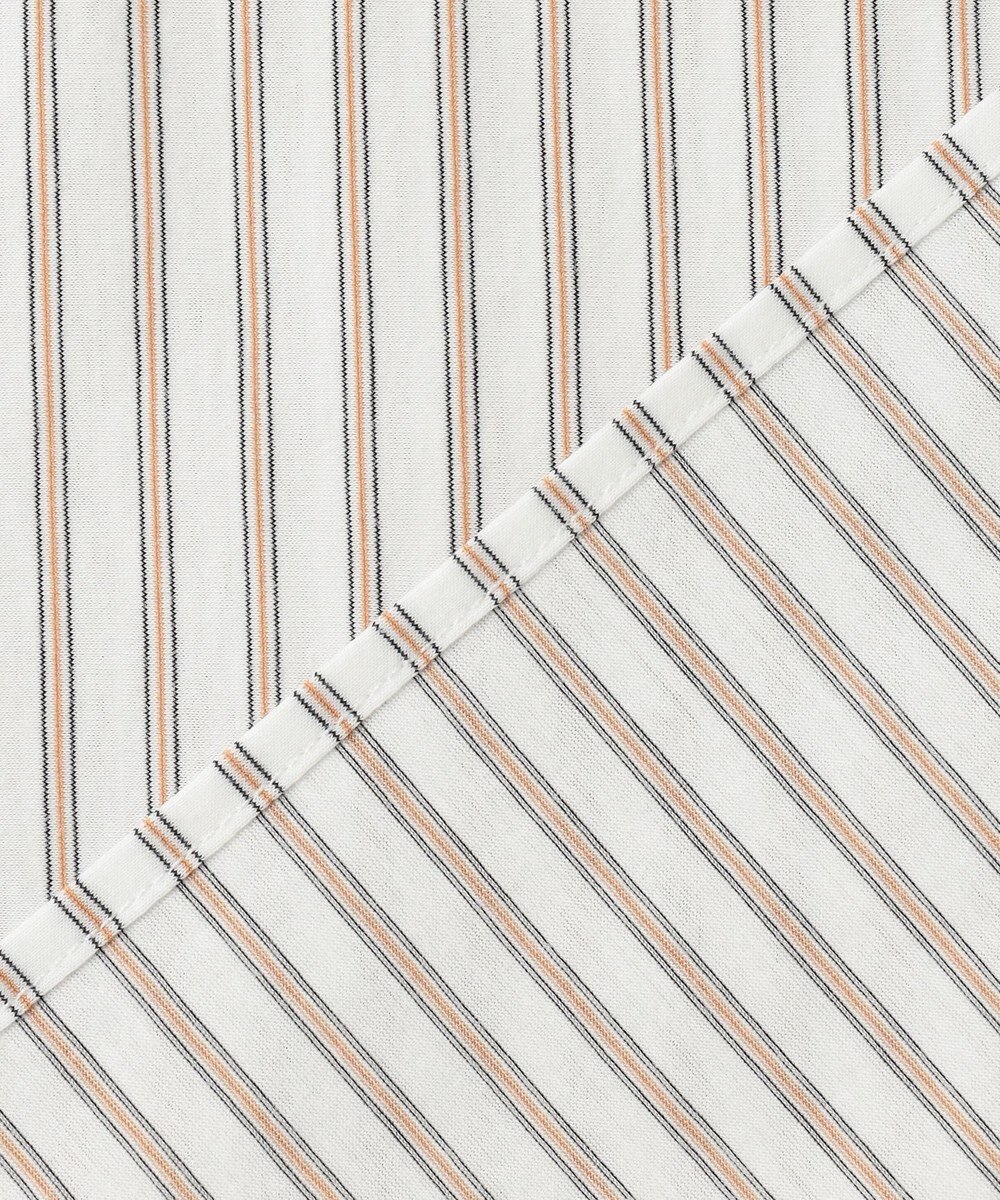 J.PRESS LADIES L ストライプジャージー フリル襟 カットソー 