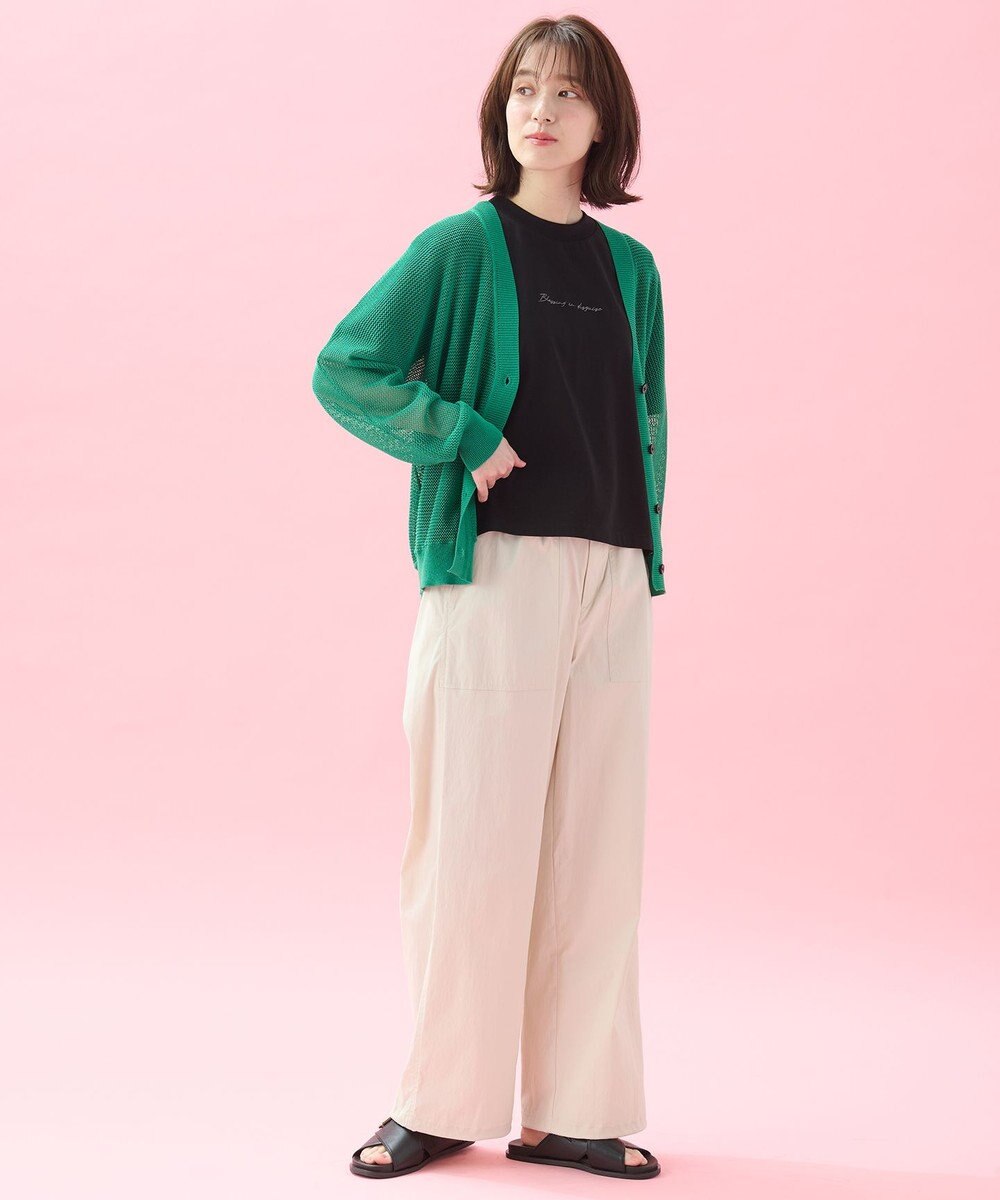 ANY L メッシュＶネックニットカーディガン 