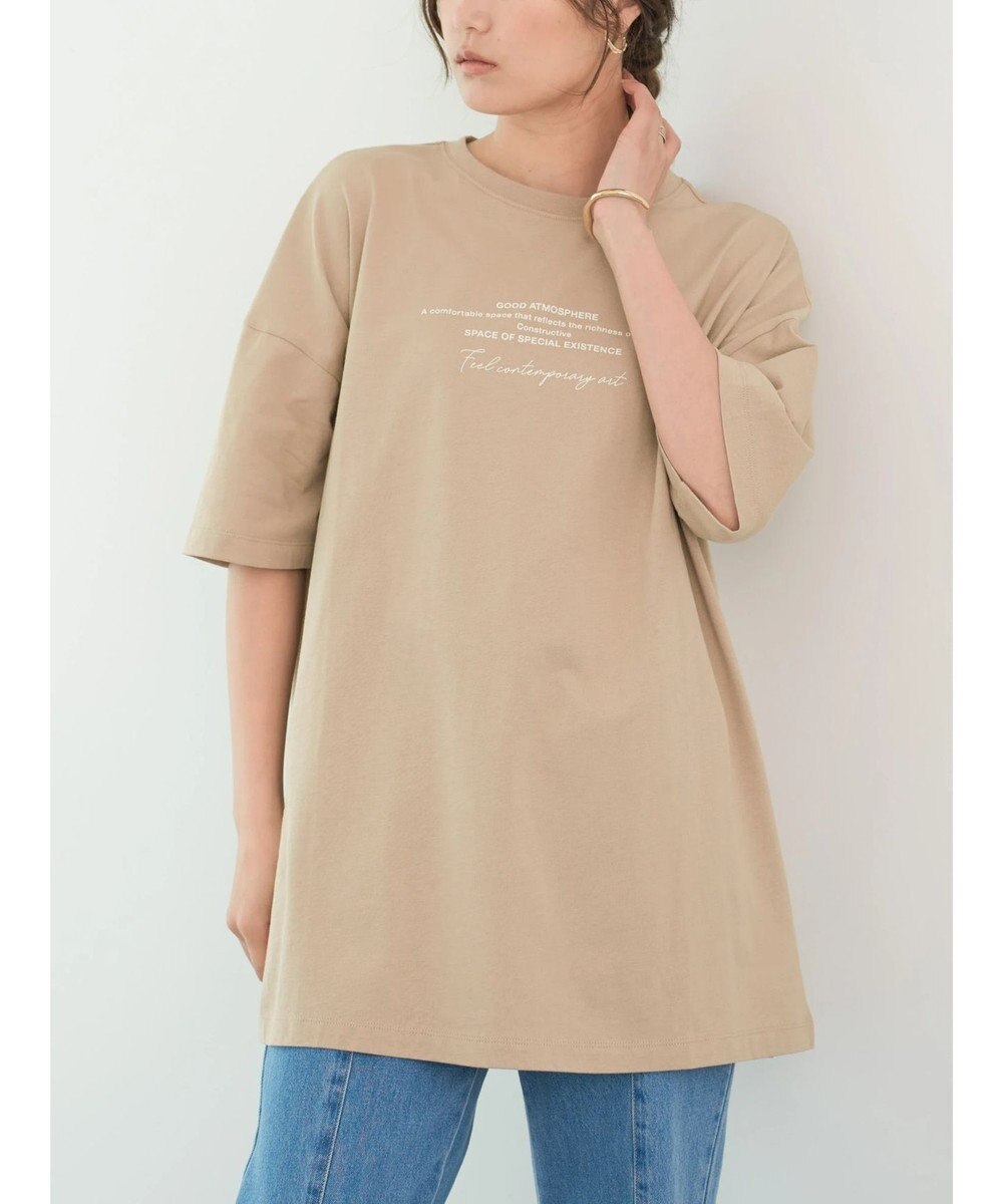 Green Parks バックフォトプリント半袖チュニック 