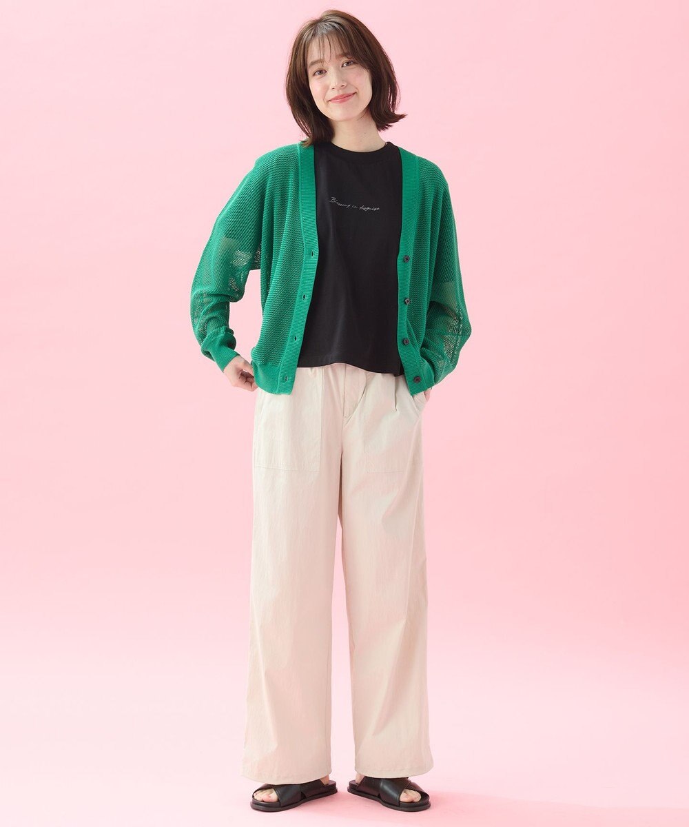 ANY L メッシュＶネックニットカーディガン 