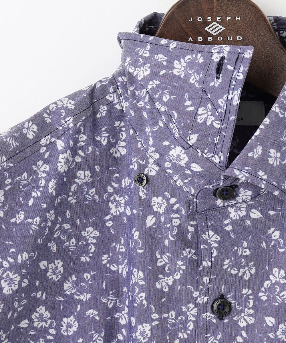 JOSEPH ABBOUD 【洗える】フラワーモチーフストレッチ シャツ 