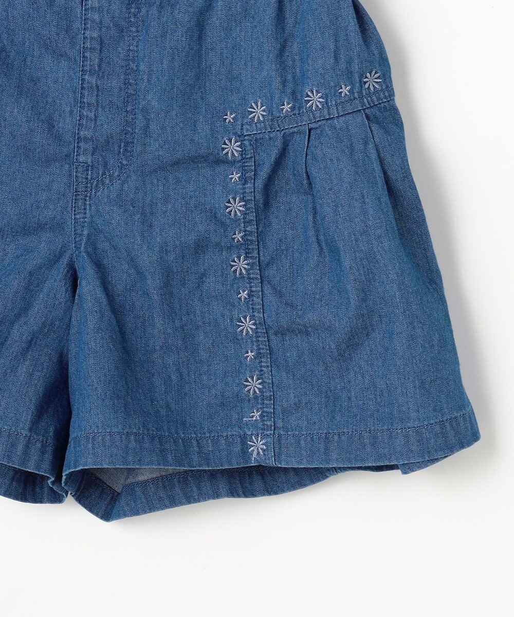 組曲 KIDS 【110-140㎝】 ブルーフラワーデニムキュロット 
