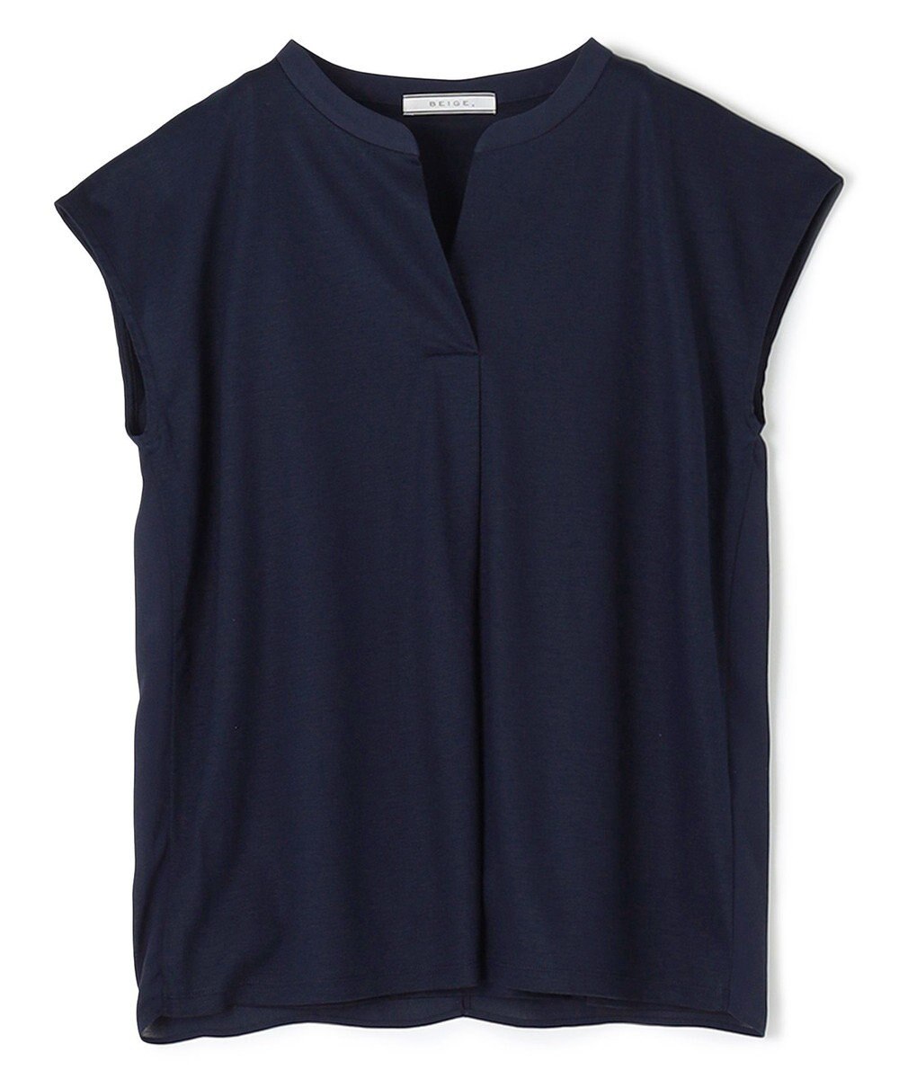 BEIGE， 【WEB限定・洗える】MELISSA / バックシフォンスキッパー半袖トップス 