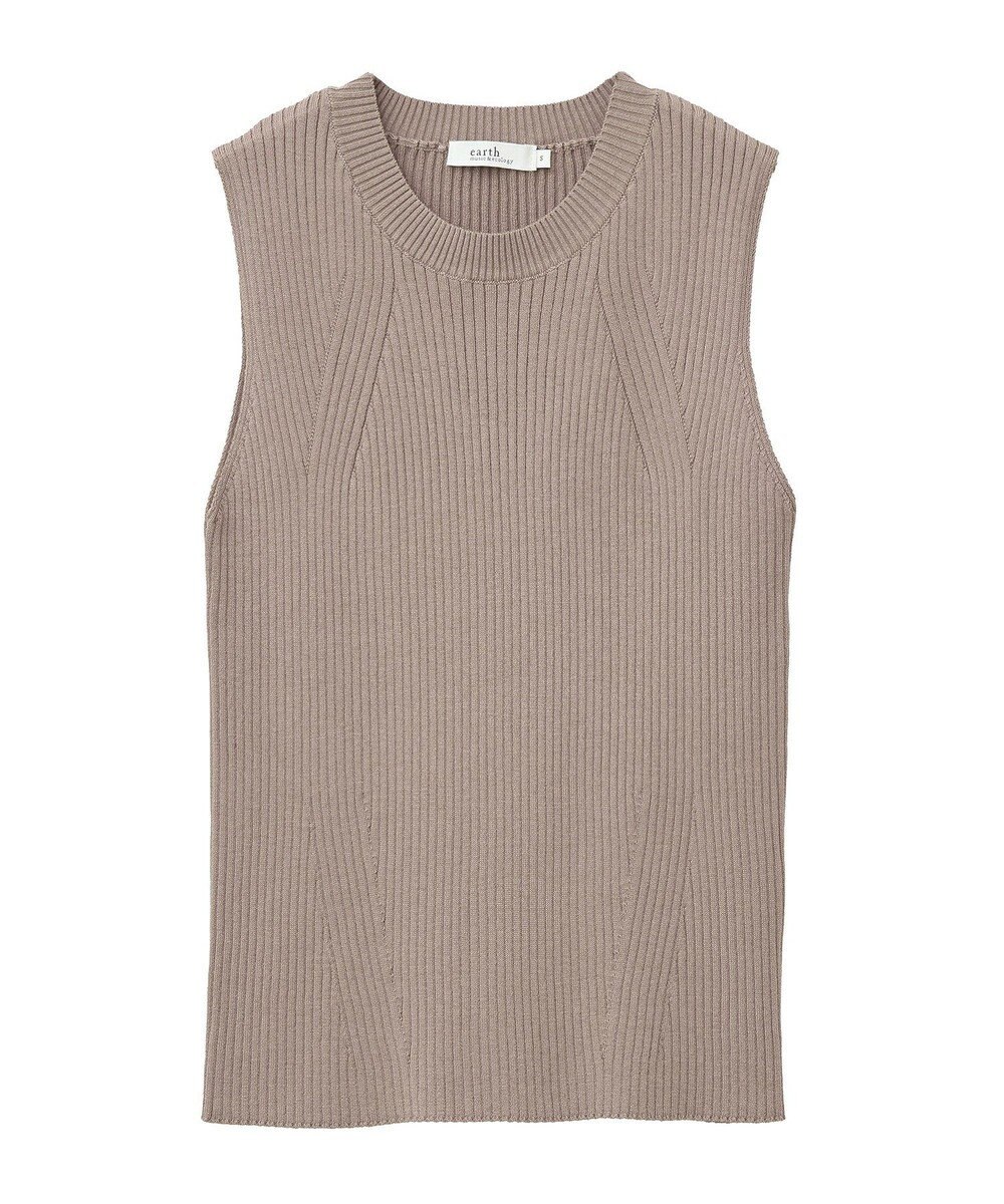 earth music&ecology ランダムリブノースリーブニット 