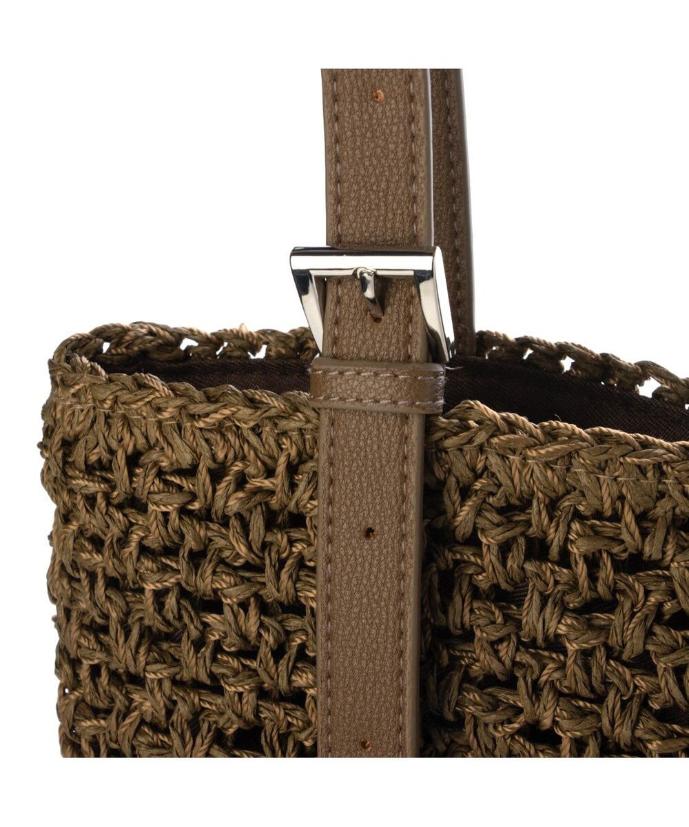 UNBILLION カシュカシュ cachecache / ベルトハンドル地柄編みトート カゴバッグ 